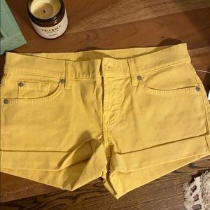 7 for all mankind yellow jean shorts